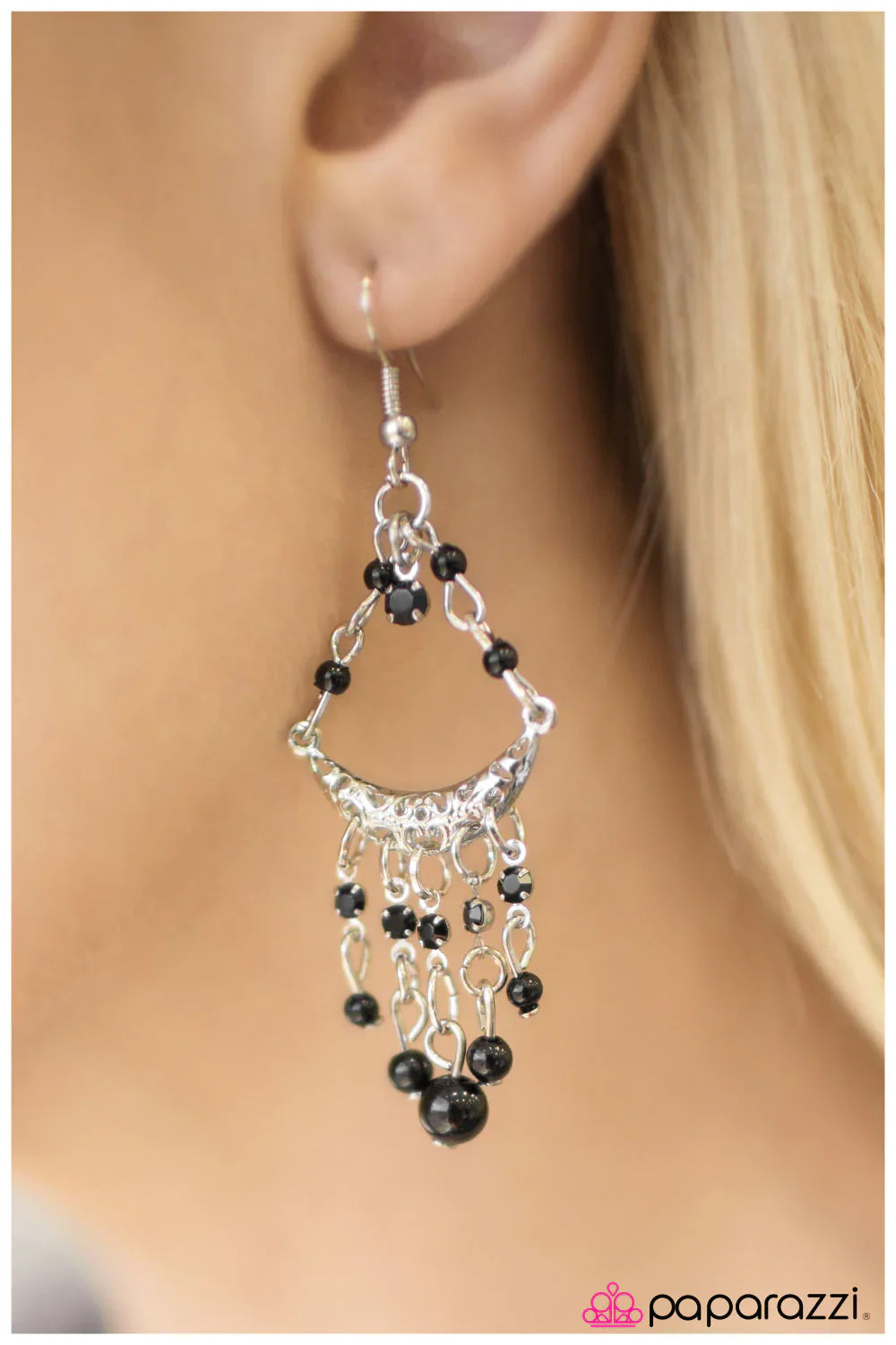 Paparazzi Earring ~ Fashion Week  - Black