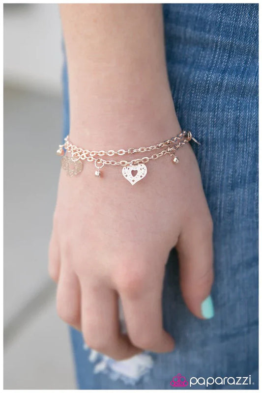 Paparazzi Bracelet ~ Ill Give You My Heart - Rose Gold