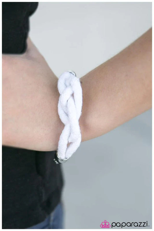 Paparazzi Bracelet ~ KNOT-tical Style - White