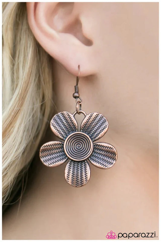 Paparazzi Earring ~ Simple Pleasures - Copper