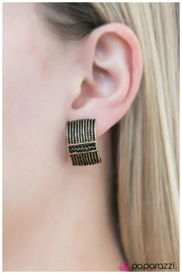 Paparazzi Earring ~ Oh My POSH! - Brass