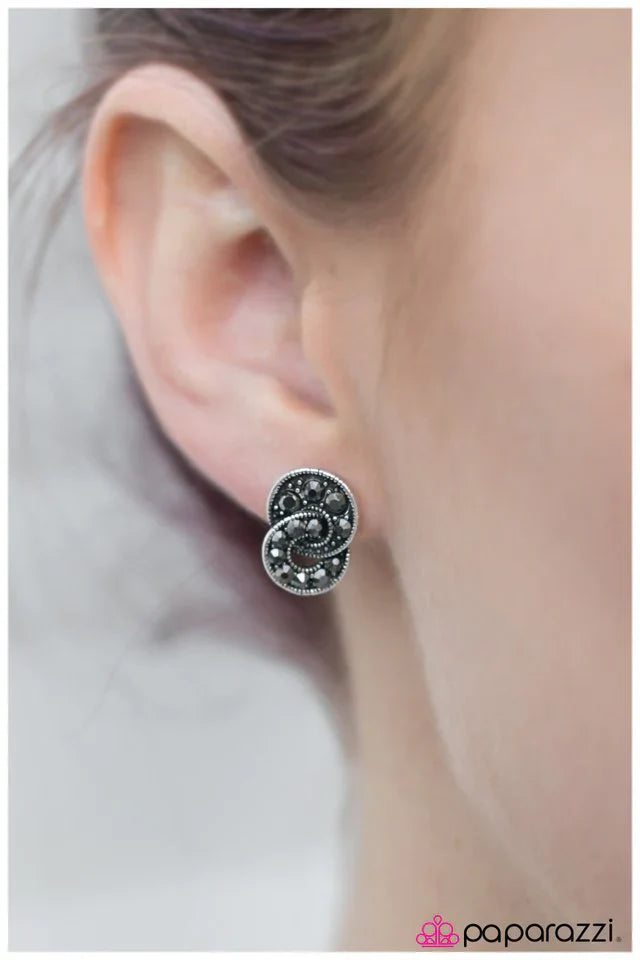 Paparazzi Earring ~ Make It A Double - Silver