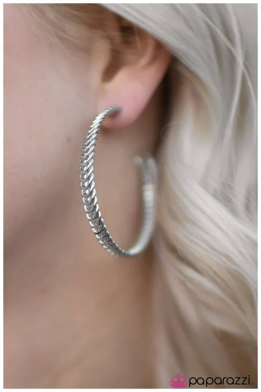 Paparazzi Earring ~ Wind It Up! - Silver