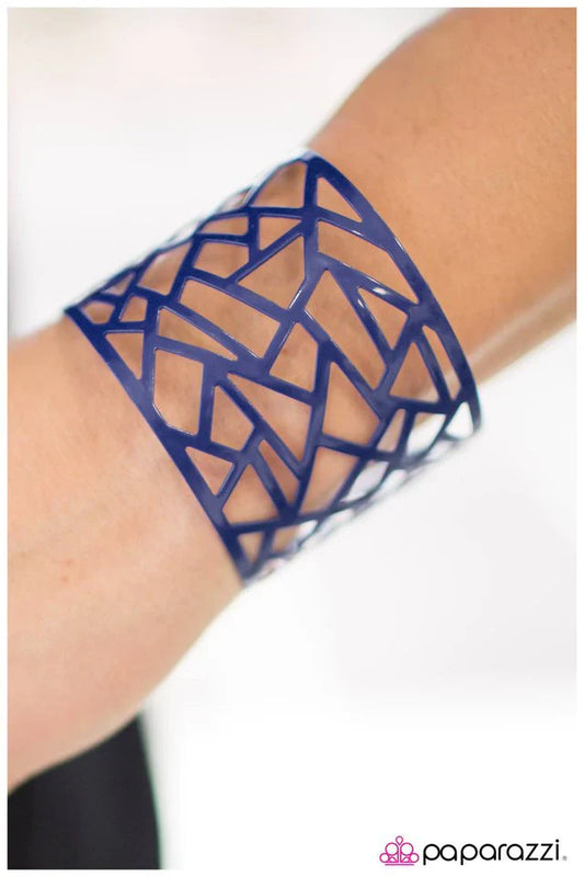 Paparazzi Bracelet ~ Fractured - Blue