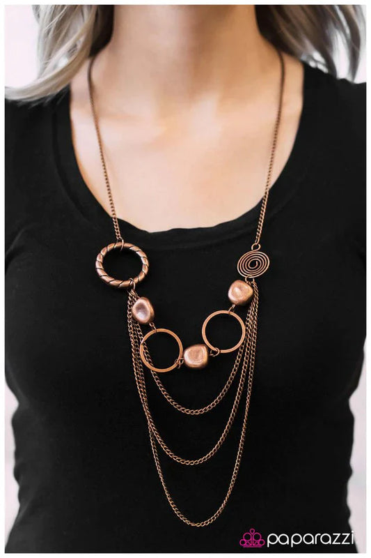 Paparazzi Necklace ~ Wonderful Crazy Night - Copper