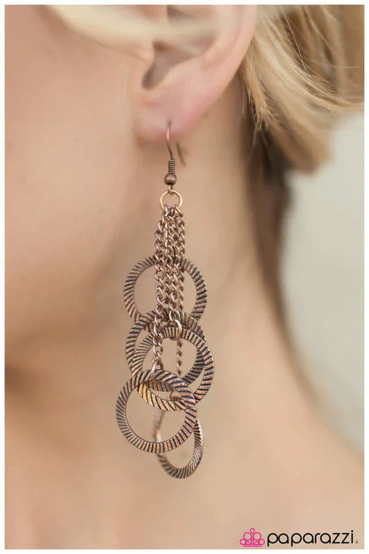 Paparazzi Earring ~ Decoy - Copper