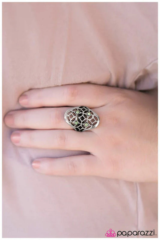 Paparazzi Ring ~ Vintage Décor - Green