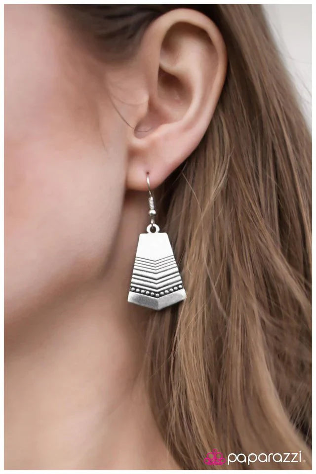 Paparazzi Earring ~ The Lost Tribe - Silver