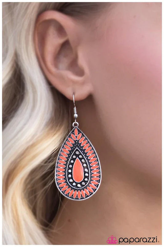 Paparazzi Earring ~ Whats Your Flavor? - Orange