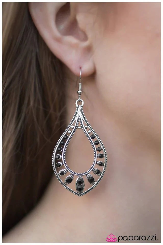 Paparazzi Earring ~ Big Spender - Black