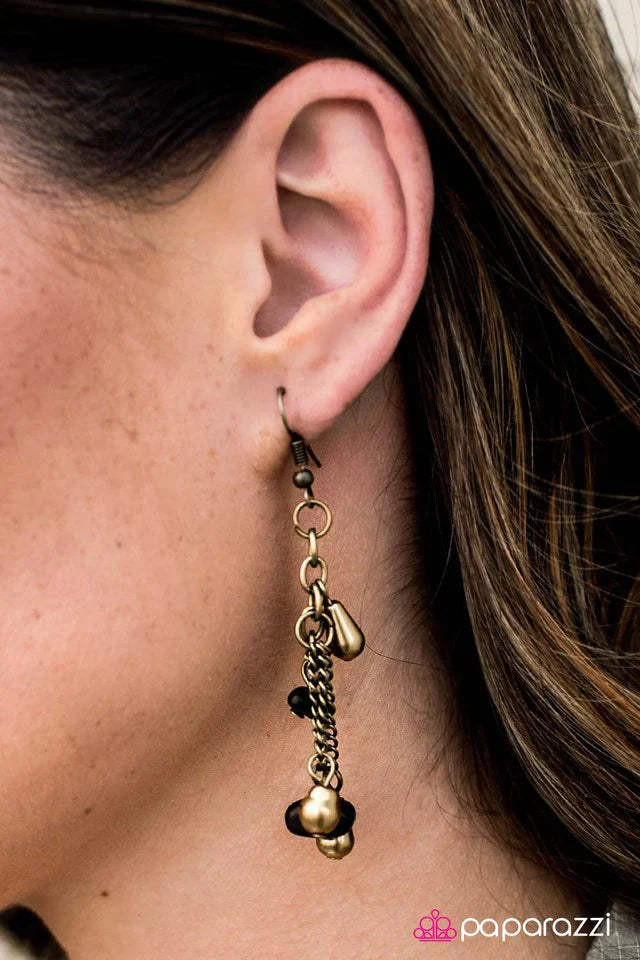 Paparazzi Earring ~ Desert Waltz - Brass