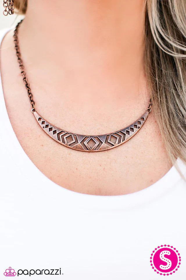 Paparazzi Necklace ~ Moon Child - Copper