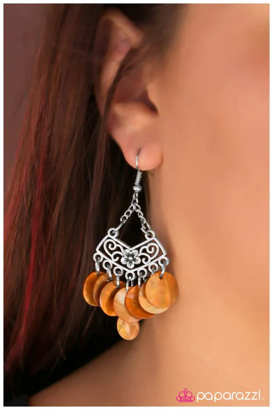 Paparazzi Earring ~ For SHORE - Orange