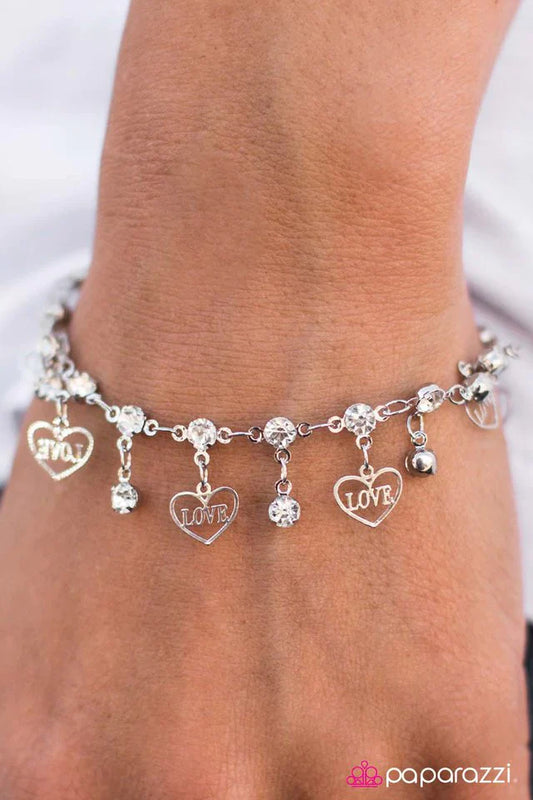 Paparazzi Bracelet ~ Valentine Wishes - White