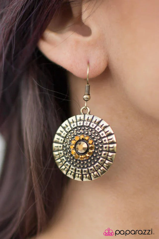 Paparazzi Earring ~ Royal Regatta - Brass