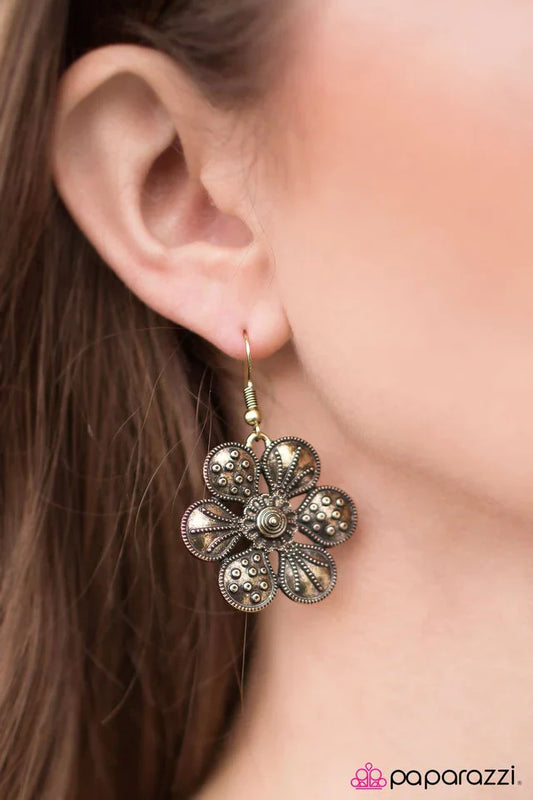 Paparazzi Earring ~ Girl Tribe - Brass