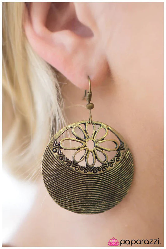 Paparazzi Earring ~ Summer Escape - Brass