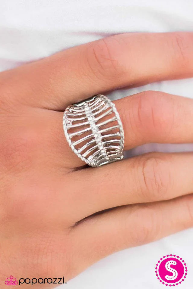 Paparazzi Ring ~ Diamond Corsets - White