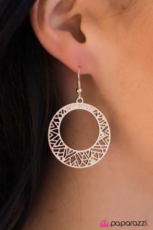 Paparazzi Earring ~ The Rising Sun - Rose Gold