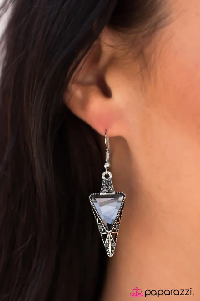 Paparazzi Earring ~ Glittery Nights - Silver