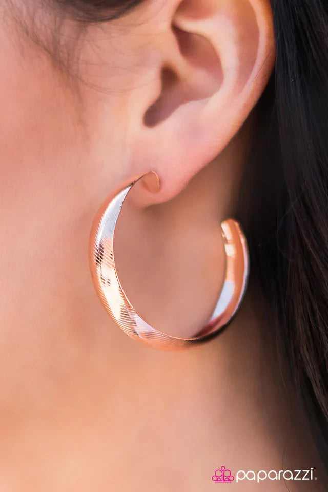 Paparazzi Earring ~ HOOP-ed Up! - Copper