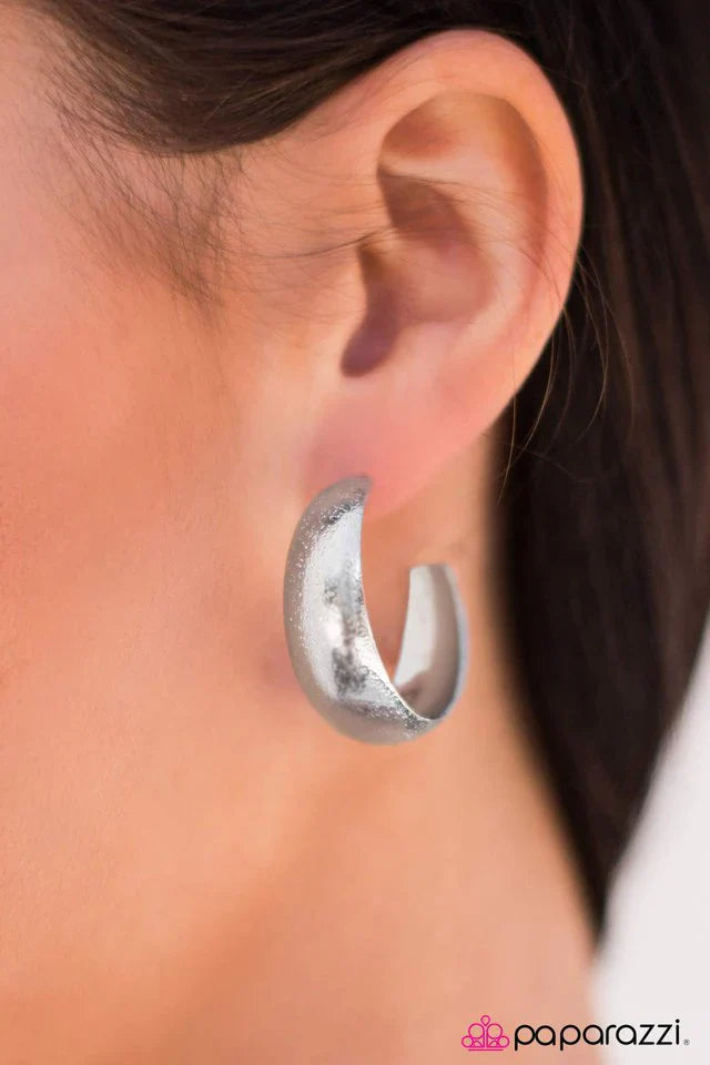 Paparazzi Earring ~ Ring The Bells - Silver