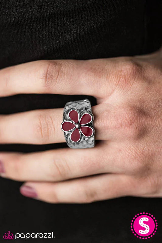 Paparazzi Ring ~ Flower Patrol - Red