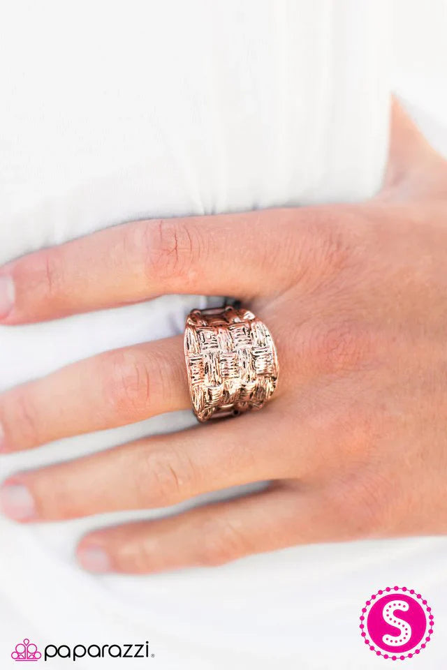 Paparazzi Ring ~ Checkerboard Chic - Copper