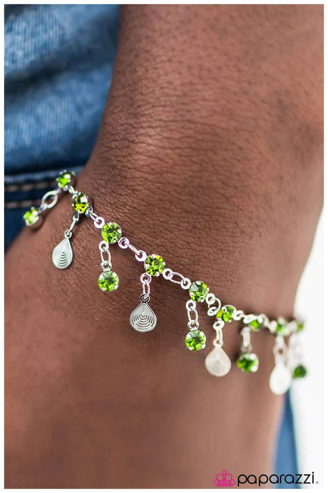 Paparazzi Bracelet ~ Rain, Rain Go Away - Green