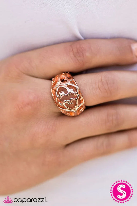 Paparazzi Ring ~ Open Hearts - Copper