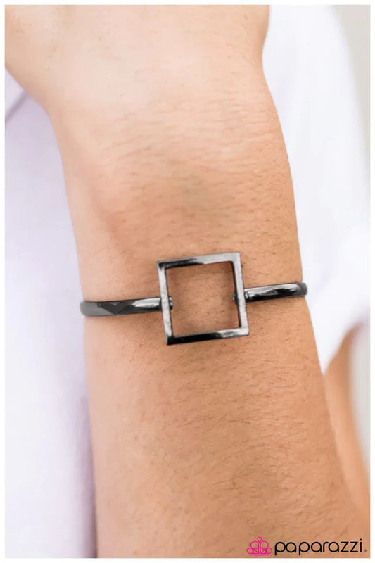 Paparazzi Bracelet ~ Square One - Black