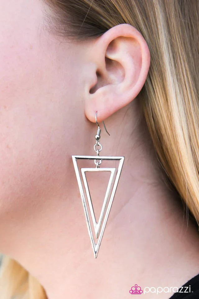 Paparazzi Earring ~ Look Sharp! - Silver