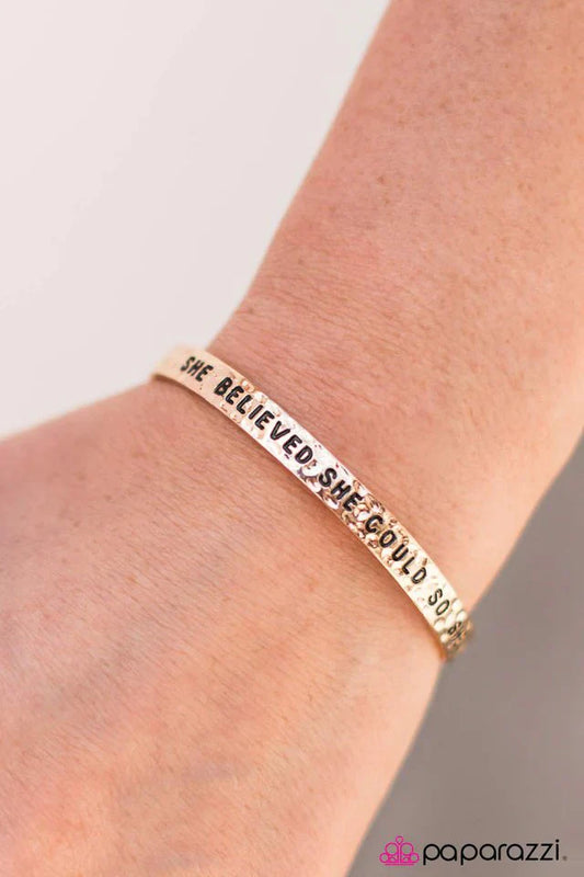 Paparazzi Bracelet ~ She Believed She Could - Gold