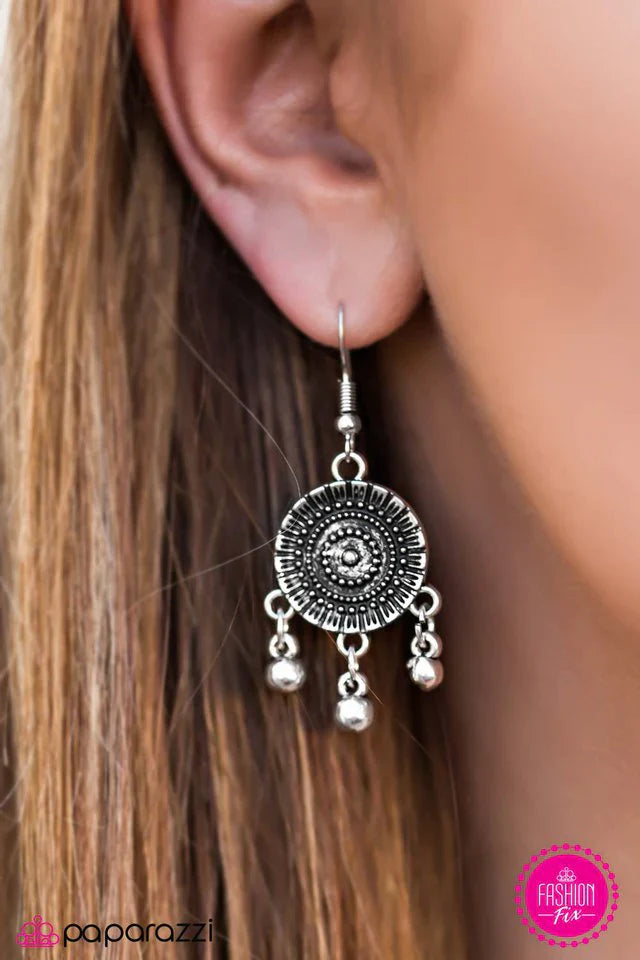 Paparazzi Earring ~ I Get Around - Silver