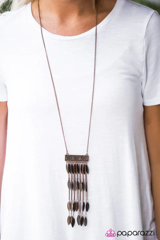 Paparazzi Necklace ~ RUSTLE and Flow - Copper