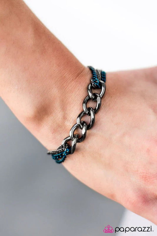 Paparazzi Bracelet ~ Double Play - Blue