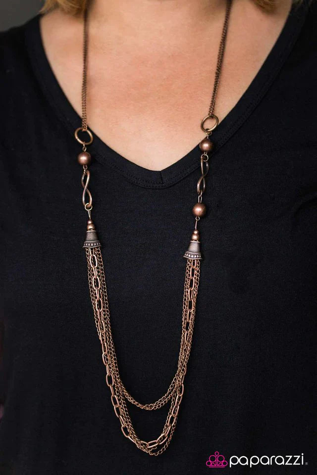 Paparazzi Necklace ~ Endless Journey - Copper