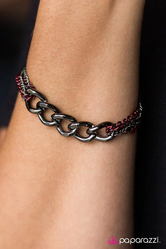 Paparazzi Bracelet ~ Double Play - Red