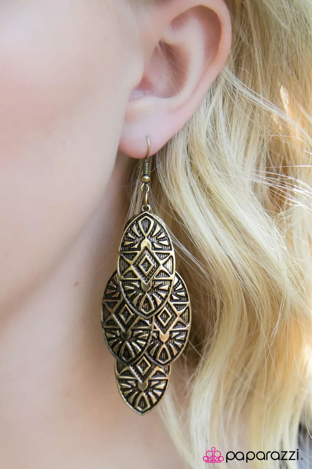 Paparazzi Earring ~ Beach Villa  - Brass