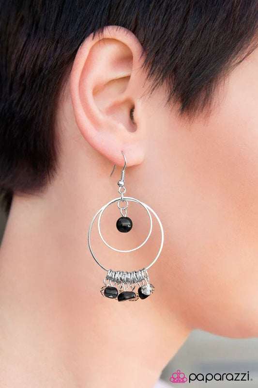 Paparazzi Earring ~ Pearly Intentions - Black