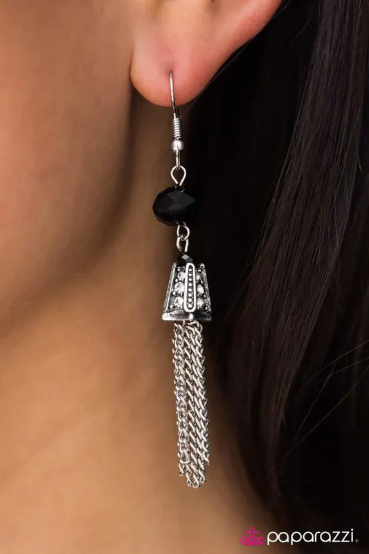 Paparazzi Earring ~ Can I Borrow A Cup Of SHIMMER? - Black