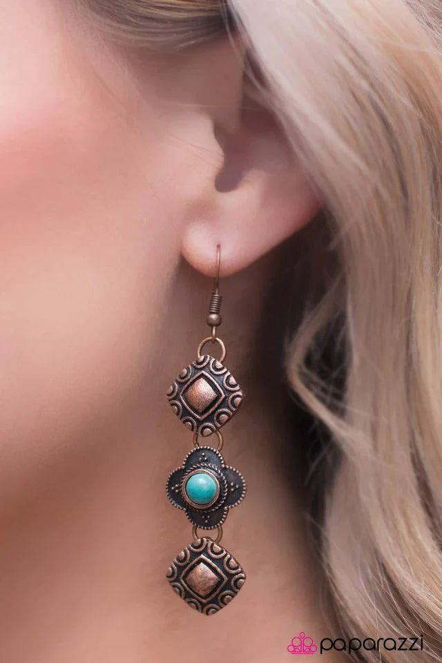 Paparazzi Earring ~ Western Wallflower - Copper