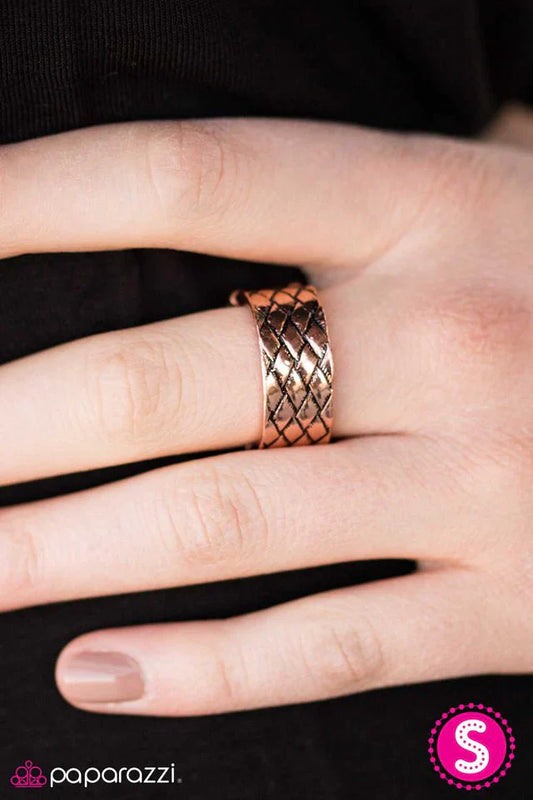 Paparazzi Ring ~ Cross Stitch - Copper