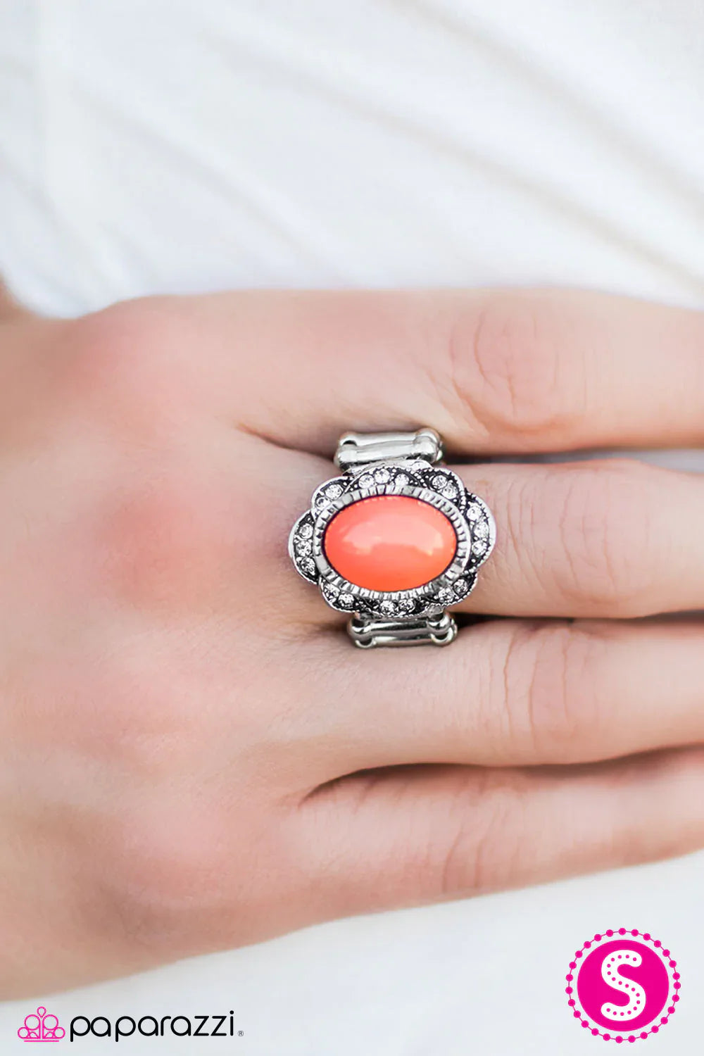 Paparazzi Ring ~ Down The GARDENIA Path  - Orange