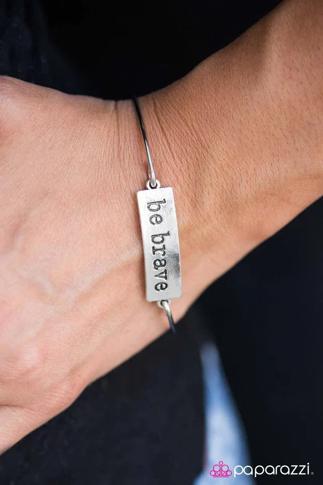 Paparazzi Bracelet ~ Be Brave - Silver