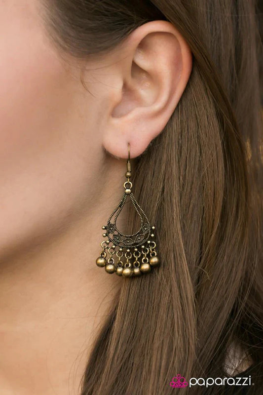 Paparazzi Earring ~ Midday Radiance - Brass