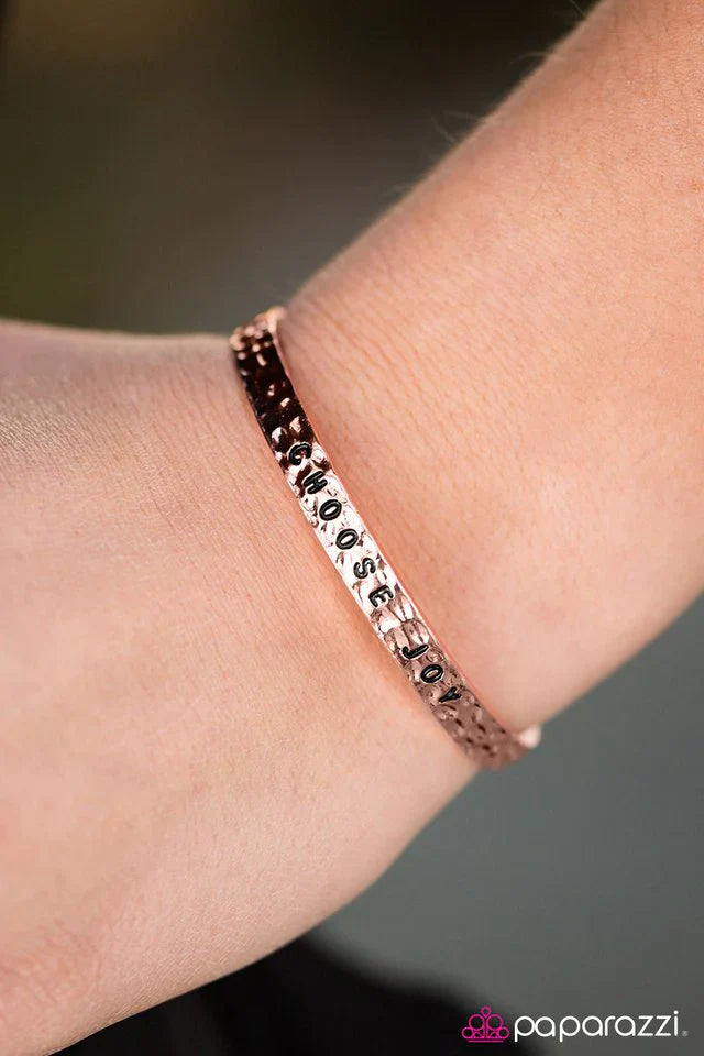 Paparazzi Bracelet ~ Choose Joy - Copper