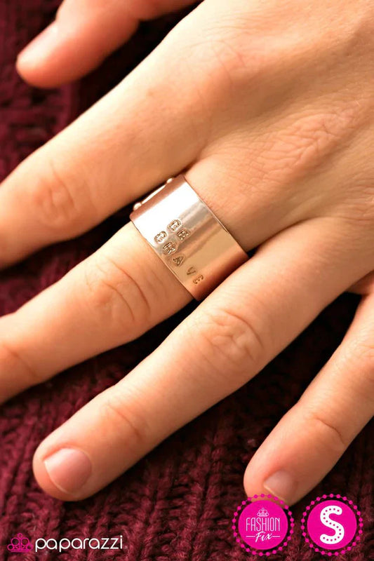 Paparazzi Ring ~ Bravest Of Them All - Rose Gold