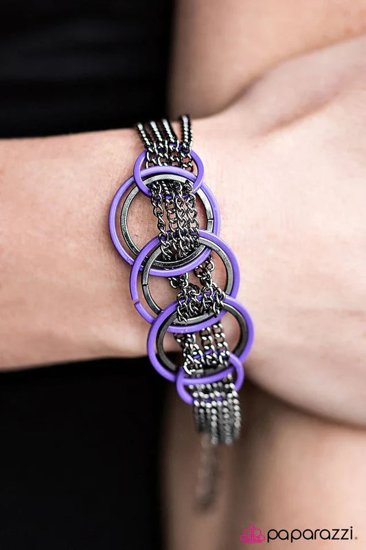 Paparazzi Bracelet ~ Revved Up - Purple