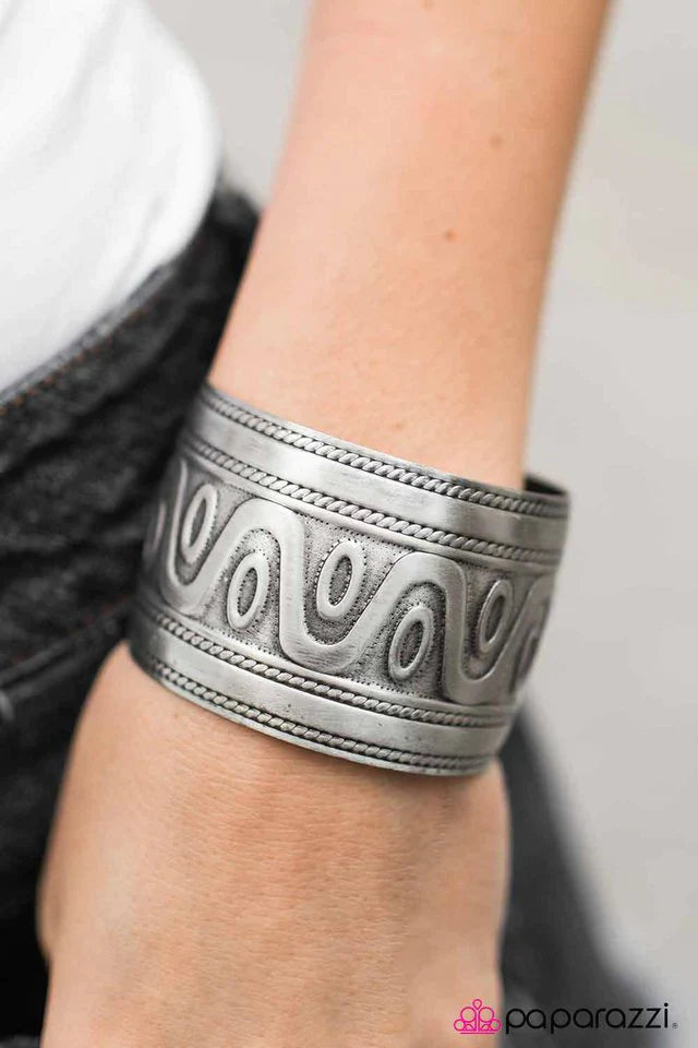 Paparazzi Bracelet ~ Come What MAYAN - Silver